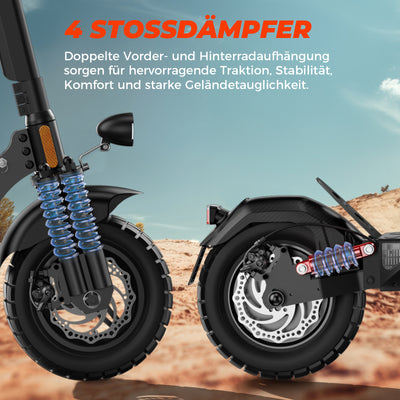 T4 Offroad-E-Scooter Mit Straßenzulassung 1000W Motor 70KM Reichweite (ABE,eKFV)