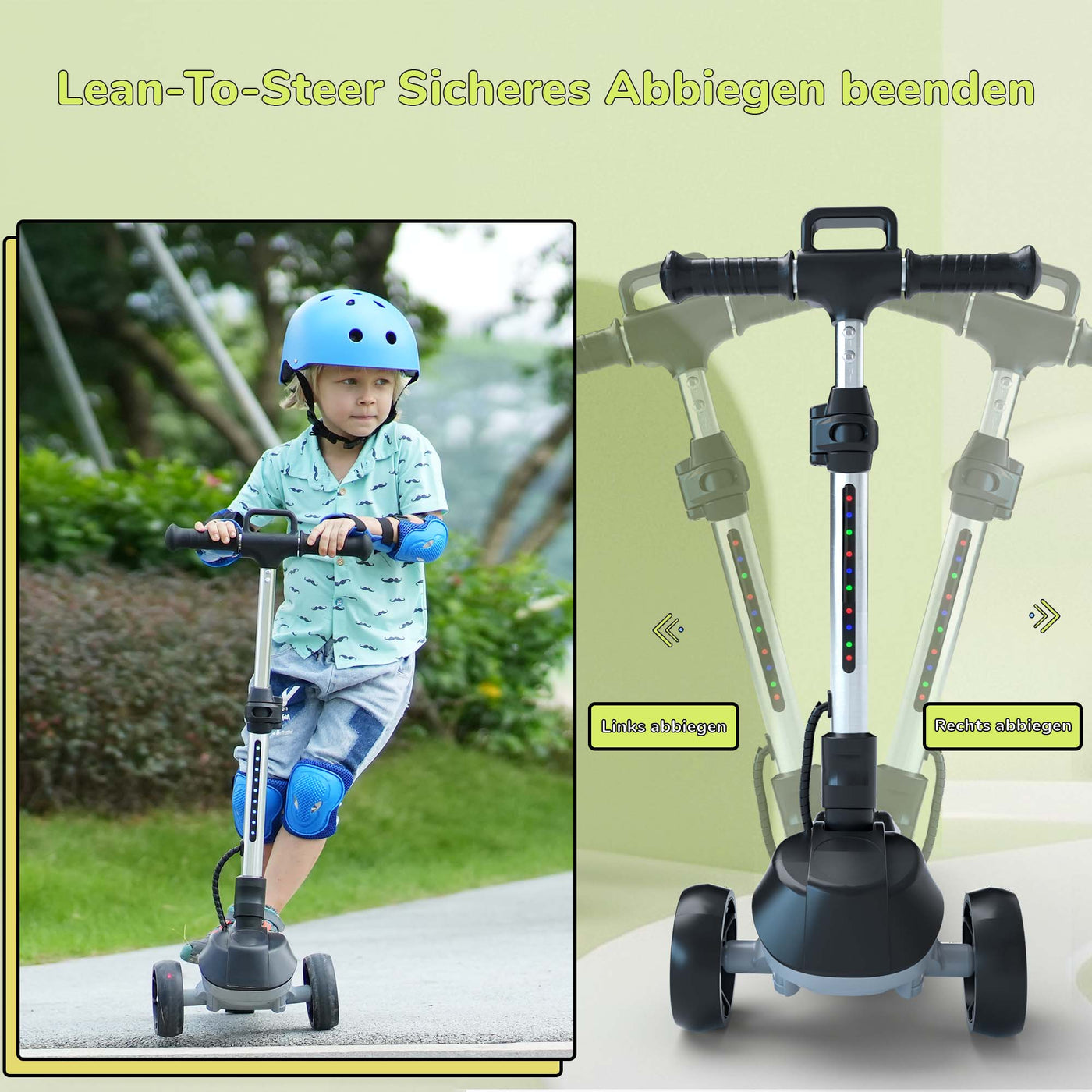 iK2 Kinderroller mit leuchtenden Rädern