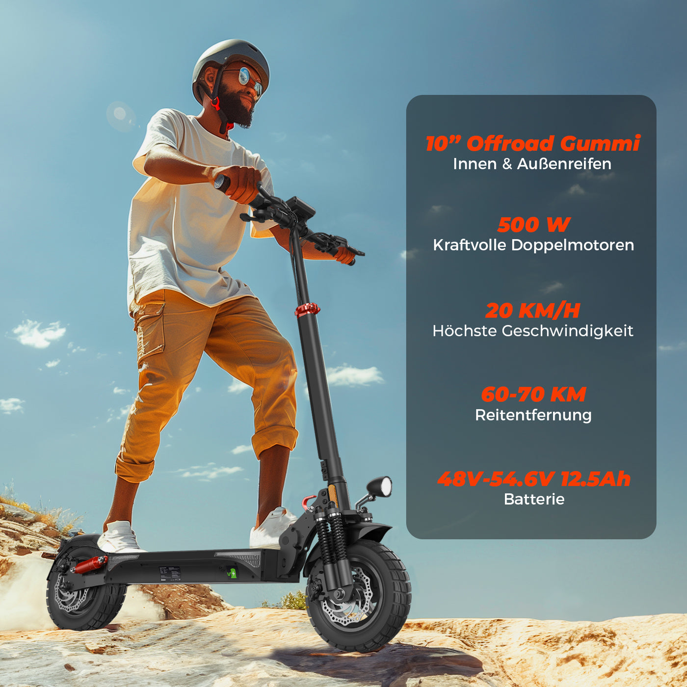 T4 Offroad-E-Scooter Mit Straßenzulassung 1000W Motor 70KM Reichweite (ABE,eKFV)