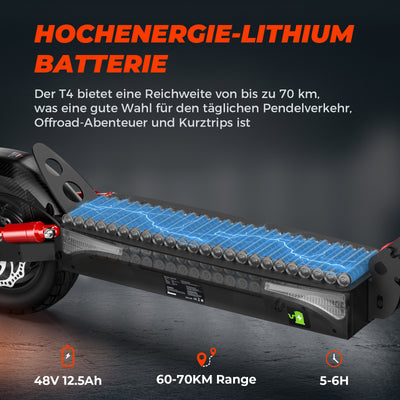 T4 Offroad-E-Scooter Mit Straßenzulassung 1000W Motor 70KM Reichweite (ABE,eKFV)